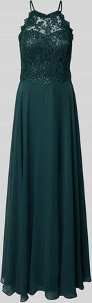 Vera Mont Abendkleid mit Spitze und Cut Out im Rücken in Dunkelgruen, Größe 32