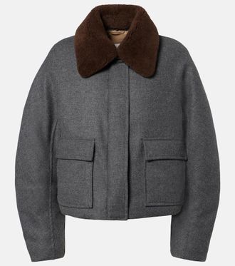 Brunello Cucinelli Shearling-trimmed alpaca-blend down jacket
