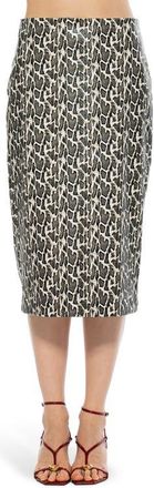 Alexia Admor Auren Faux Leather Pencil Skirt in Black White Snake at Nordstrom, Size 10