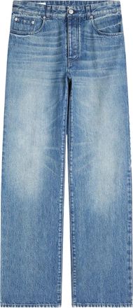 Dries Van Noten Wide-Leg Denim Pants with Vintage Wash and Five-Pocket Design
