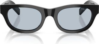 Prada 52mm Cat Eye Sunglasses in Black /Blue/grey at Nordstrom