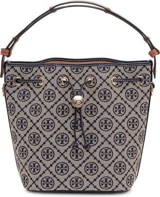 Tory Burch Tory Burch, Bucket Bags, female, Blue, Size: ONE SIZE T Monogram Bucket Bag