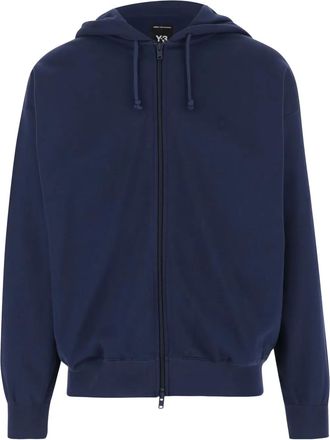 Yohji Yamamoto Felpa con cappuccio e zip - Blu