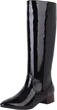 Generic Womens Knee High Boots Lady Pointed Toe Chunky Heels