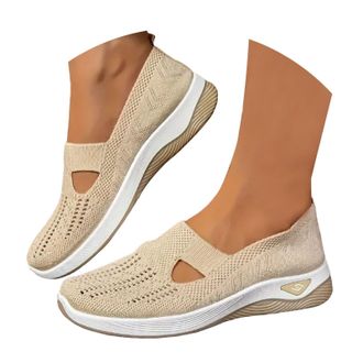 Generic Orthopedic Shoes for Women 2026 Wide Width Soft Sole Mesh Cushion Sole Comfortbale Wedge Sneakers Breathable Slip On Arch Support Non-Slip Shoes Knit 