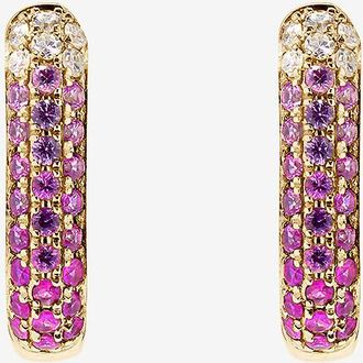 Roxanne First Ovale Gelbgoldcreolen Diamond & Pink Sapphire