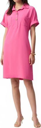 Joseph Ribkoff Woven Polo Shirt Dress In Bubble Gum