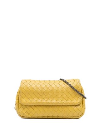 Bottega Veneta 2012-2025 Mini Nappa Intrecciato Expandable Chain Flap crossbody bag - Yellow