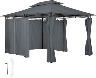 TecTake Pabell&oacute;n de jard&iacute;n lujoso con 6 paneles laterales 4x3 m, antracita