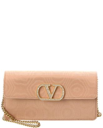 Valentino Vlogo Signature Grosgrain Wallet On Chain