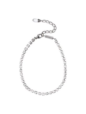 Jimmy Choo London Delicate Silver Bracelet with Teardrop Charm