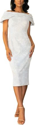 Terani Couture Solid Midi Dress