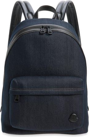 Moncler Carlo Denim & Leather Backpack in Rhodonite at Nordstrom