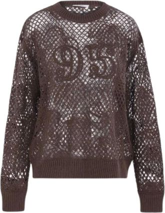 Max Mara Dames, Truien, Bruin, Maat: S Katoen
