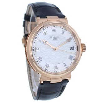Breguet Marine Automatic Silver Dial Mens 18kt Rose Gold Watch 5517BR/12/9ZU