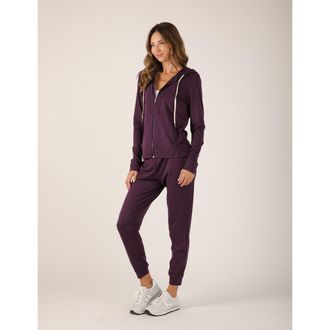 Glyder On The Go Lightweight Zip Up Hoodie in Blackberry Jam at Nordstrom, Size X-Small