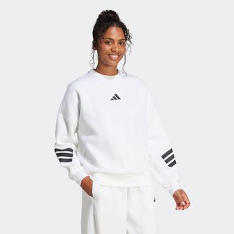adidas Sweatshirt ADIDAS SPORTSWEAR W FI 3S SWT, Damen, Gr. XXL, weiss (wei&szlig;), Obermaterial: 67% Polyester, 33% Baumwolle, normal, Rundhals, Sweatshirts Swea