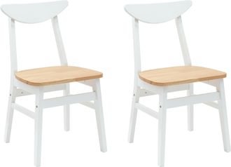 vidaXL Sillas De Comedor 2 Uds. Madera De Caucho S&oacute;lido Vidaxl