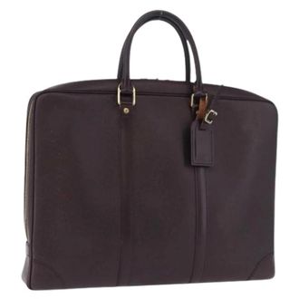 Louis Vuitton Pre-owned Taiga Lederen Aktetas - Dames - Pre-owned - Bruin - Maat: ONE Size Leer