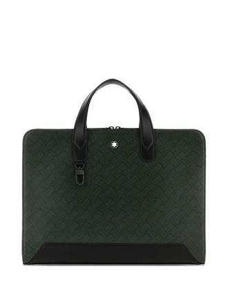 Montblanc printed leather briefcase - men - Bovine Leather/Fabric - One Size - Green