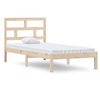 Berkfield Home Bed Frame 90x190 cm Single Solid Wood in Light Tan
