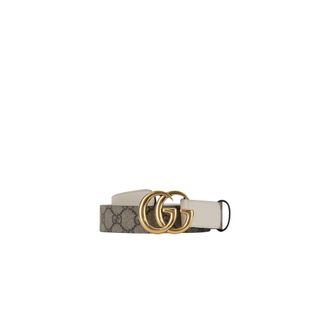 Gucci Leren Riem met GG Logo - Heren - Riemen - Beige - 115 CM - Leer - Accessoires