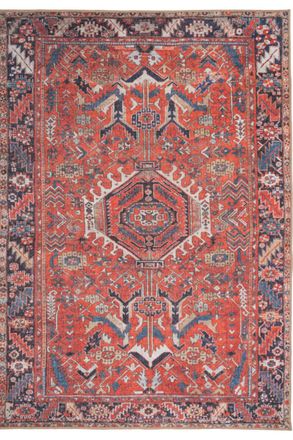 Kukoon Terracotta Red Vintage Persian inspired Washable Living Room Area Rug | Size: 200 cm x 290 cm