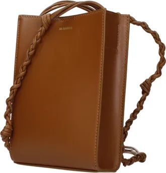 Jil Sander Braided Strap Leather Crossbody Bag - Brown