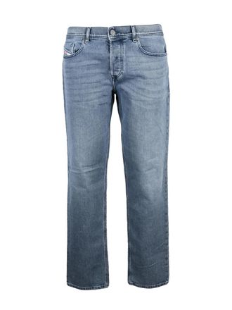 Diesel Blue Cotton-Blend Regular Jeans