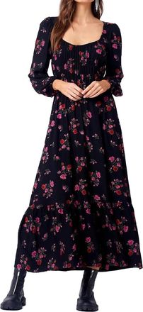 Saltwater Luxe Lenora Maxi Dress In Black/pink