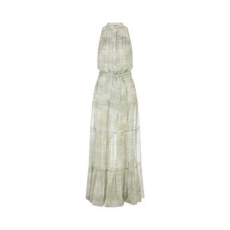 Kiton Maxi Dresses, female, Green, Size: 2XS Abstract-print Maxi Dress
