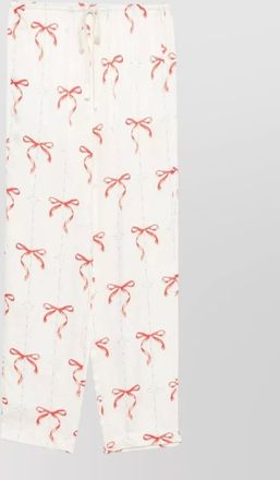 Forte_Forte bow pattern drawstring trousers slip pockets