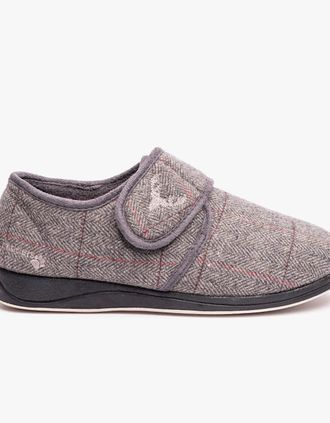 Padders Mens Padders CHARLES Mens (G Fit) Slippers Grey Combi - Size: 10