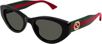 Gucci Cat Eye Zonnebril met Web Detail - Dames - Zonnebrillen - Zwart - ONE Size - Accessoires