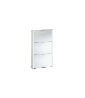 F.R.S. Frs - Mueble Zapatero 3 Trampones Almanzora Acabado Blanco, 60 Cm(ancho) 113 Cm(altura) 22 Cm(fondo)