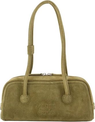 Marge Sherwood Soft Boston EW Schoudertas - Dames - Schoudertassen - Groen - ONE Size - Su&egrave;de - Tassen