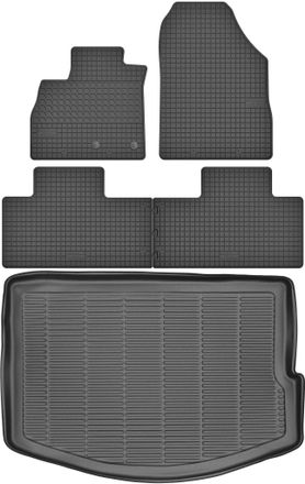 OEM Renault Scenic Iv Minivan De 2016 Set - Alfombrillas De Goma Para Coche + Alfombrilla Para Maletero