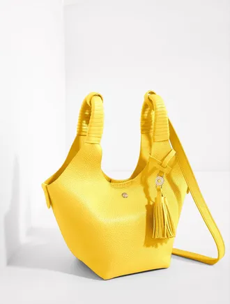 Talbots Pippa Pebble Leather Crossbody Bag - Sunshine Yellow - 001 Talbots