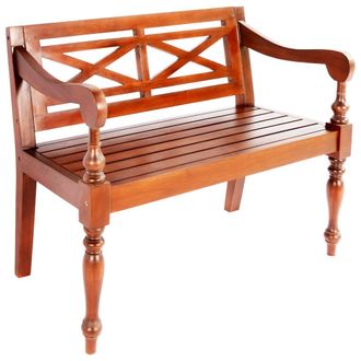 vidaXL Vidaxl - Panchina Batavia 98 Cm Legno Massello Di Mogano Marrone Scuro
