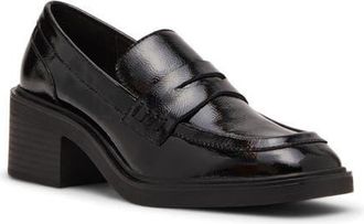 Blondo Brisa Waterproof Penny Loafer Pump in Black Leather at Nordstrom, Size 6.5