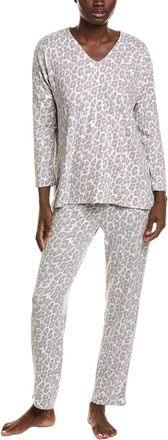 Natori 2pc Wild Instinct Printed Brushed Pajama Set