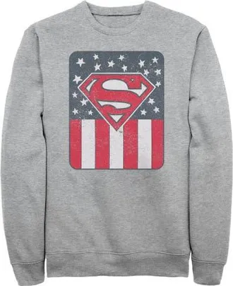 Superman Mens Superman Patriotic S Shield Sweatshirt in Athletic Heather at Nordstrom, Size Xxx-Large