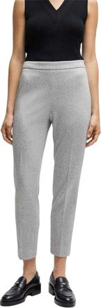 HUGO BOSS Tilunara Slim-fit chino met rits aan de zijkant voor dames (Grijs)