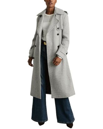 Reiss Alba Check Wool-Blend Coat