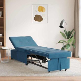 vidaXL Sof&aacute; Cama Azul 67 X 194 X 38 Cm Terciopelo Vidaxl