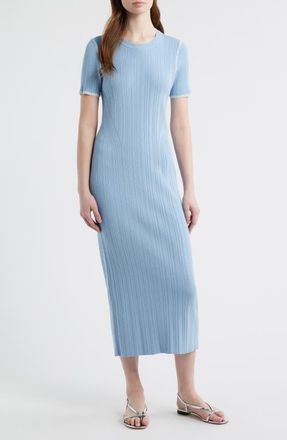Rag & Bone Harper Rib Midi Dress in Sky at Nordstrom, Size Xx-Small