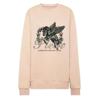 Philipp Plein Pullover Ronde Hals LS Unicorn - Dames - Sweatshirts - Roze - L - Katoen - Hoodies & sweatvesten