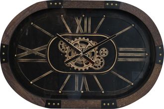 Schubiger M&ouml;bel Uhr Oval, Braun/gold