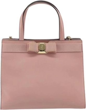 Ferragamo Pre-owned Handbags, female, Pink, Size: ONE SIZE Pre-owned Handbag