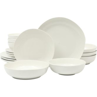Gibson Home Lindendale Scratch-Resistant Porcelain Dinnerware Set in White at Nordstrom